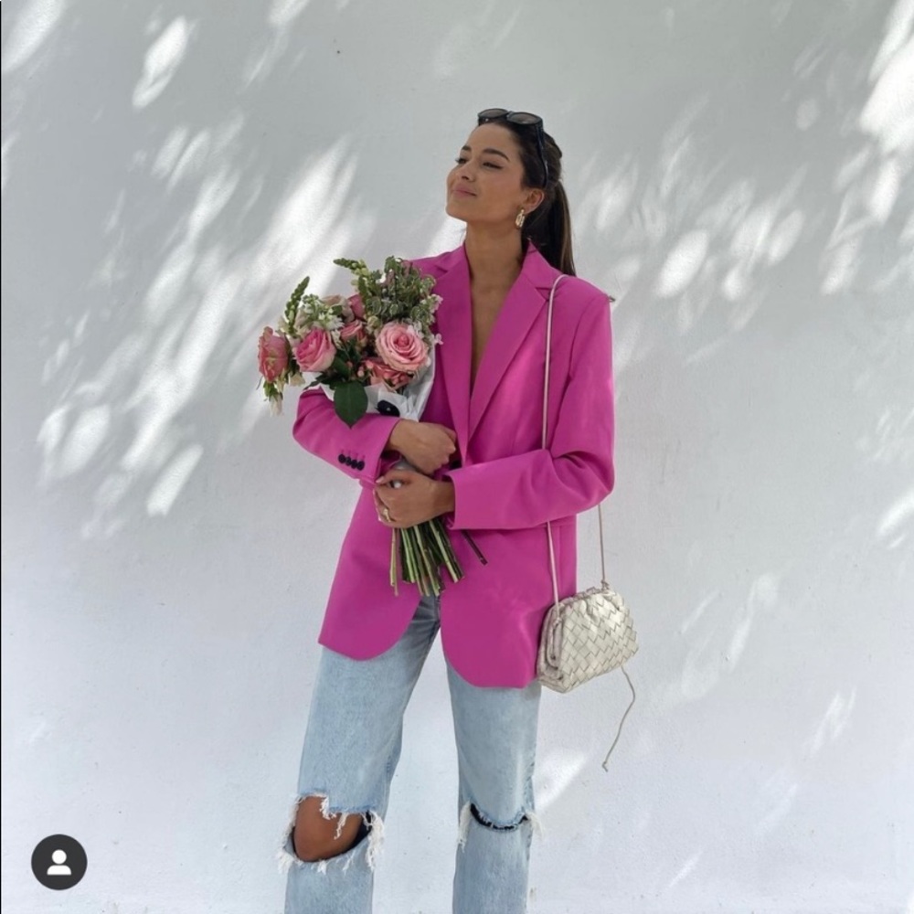 ✨NEW BOTTONED TAILORED BLAZER ZARA PINK ✨